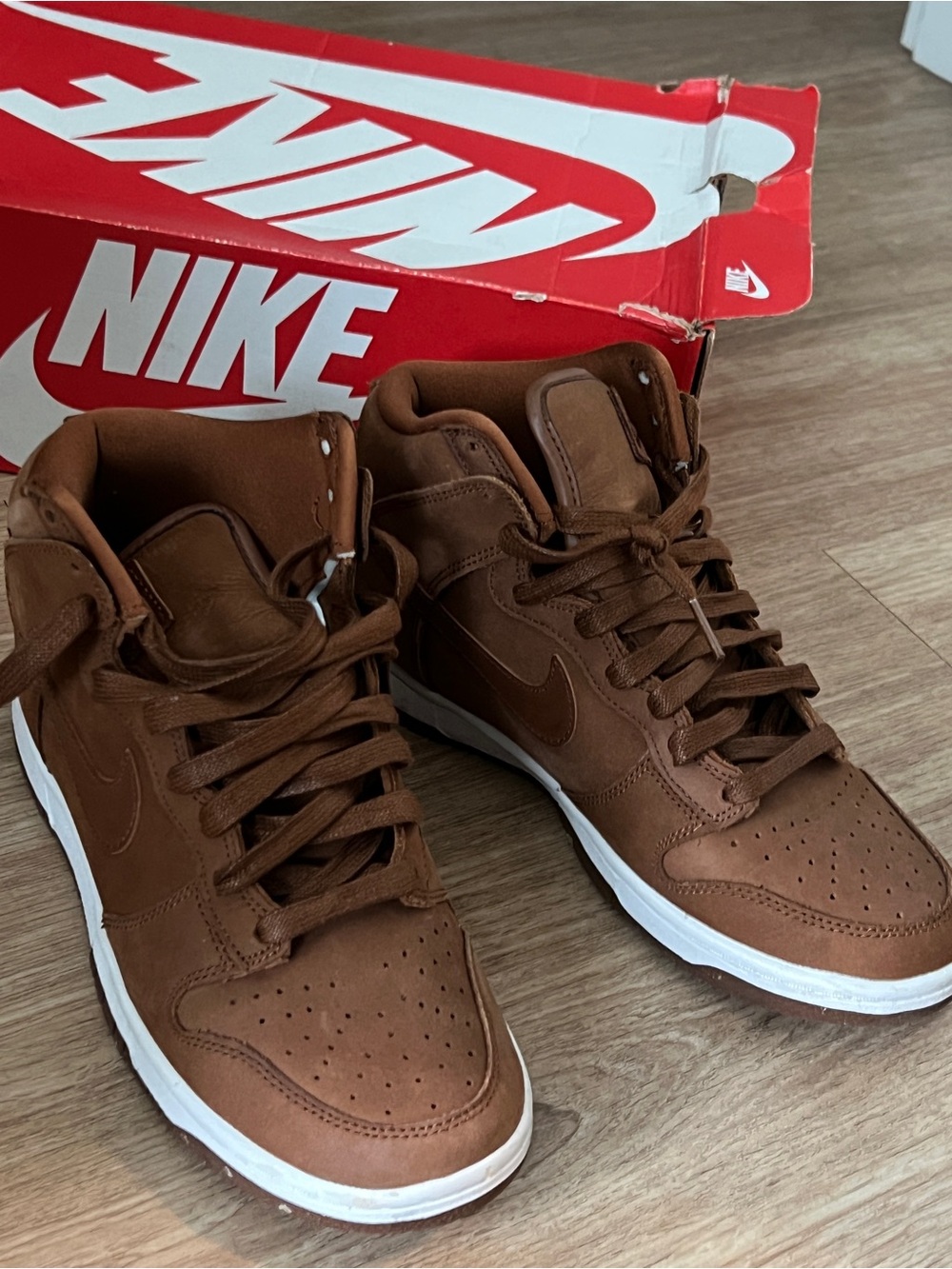 Nike Women’s Brown High-Top Sneakers with White Soles